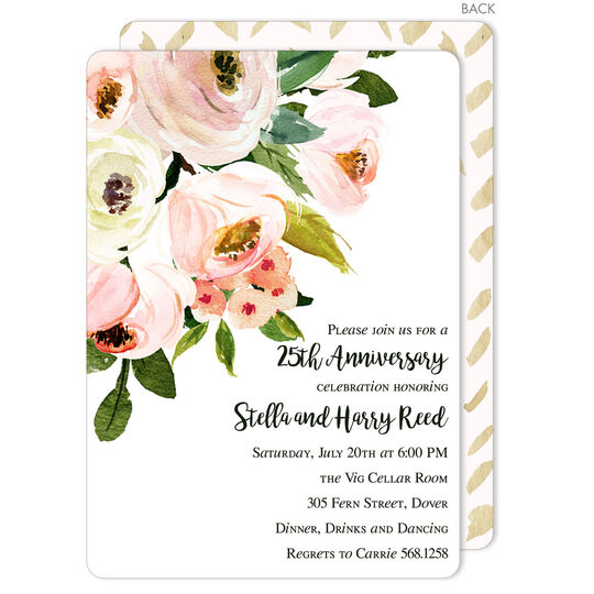 Pink Corner Roses Invitations